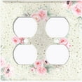 thumbnail image 3 of Metal Light Switch Plate Cover Elegant Pink Rose Spotted Tile FLW114, 3 of 13
