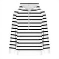 thumbnail image 5 of LIaqionyy Women Hoodie Sweatshirt Striped Pullover Drawstring Long Sleeve Casual Fall Trendy Outfits with Pockets, 5 of 6