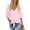 01 Pink, variant on Womens Tops Summer Blouses V Neck Batwing Sleeve Tops Tie Knot Chiffon Button Down Casual Blouse