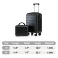 thumbnail image 4 of 2 Piece in ABS Spinner Wheel Luggage Sets, Hardside Suitcase with Combination Lock,20 inch Carry On Luggage 14 inch Cosmetic Case, 4 of 8
