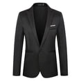 thumbnail image 1 of Blazer Homme un Bouton Col Cranté Formel Soirée Costume d'Affaires Veste, 1 of 2