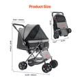 thumbnail image 2 of Pet Stroller Foldable 4-Wheel Travel Dog Stroller with Reversible Handle, Compact One-Hand Fold, Smooth EVA Wheels, Breathable Mesh Cabin, Supports Pets up to 44lbs, Ideal for Dogs and Cats, 2 of 11