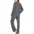 thumbnail image 6 of Pajama Set for Women Long Short Sleeve V-Neck Sleepwear with Pants S-XXL, 6 of 6