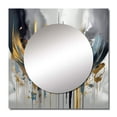 thumbnail image 2 of Designart "Abstract Marble Shapes and Lines III" Abstract Marble Square Mirror Wall Decor Modern - Large Gold Square Bathroom Mirror - Square Printed Wall Mirror Art, 2 of 5
