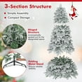 thumbnail image 2 of Gymax 7 FT Pre-Lit Artificial Christmas Tree Hinged Snow Flocked Xmas Tree w/ 806 Mixed Branch Tips, 2 of 7