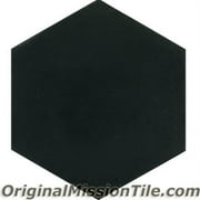 Original Mission Tile HEX-101 8X9 8 x 9 in. Hexagonal Cement Tile, Black - Box of 12