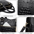 thumbnail image 2 of Women Satchel Handbags and Purse Designer Embossed Crocodile Pattern Leather Top Handle Totes Shoulder Bags for Ladies, 2 of 7