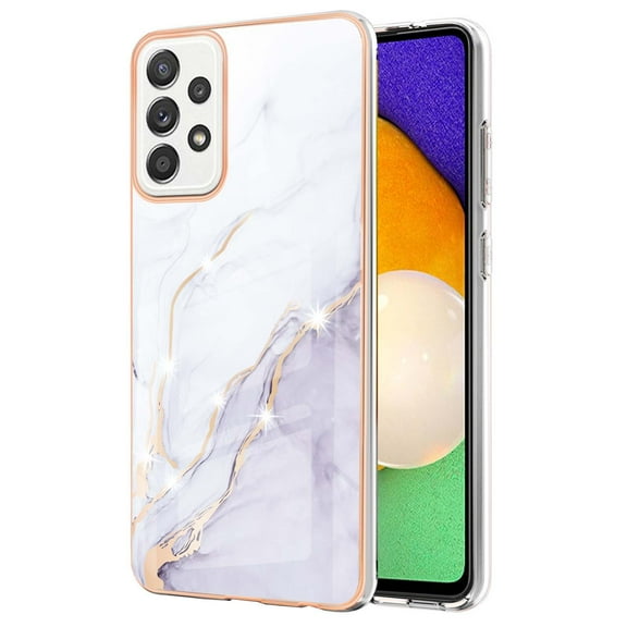 Allytech Galaxy A52 5G Case, Galaxy A52 Case, Pretty Marble TPU Slim Back Shell Anti-scratch Shock-absorbing Lightweight Protective Case Cover for Samsung Galaxy A52 5G/ 4G, White