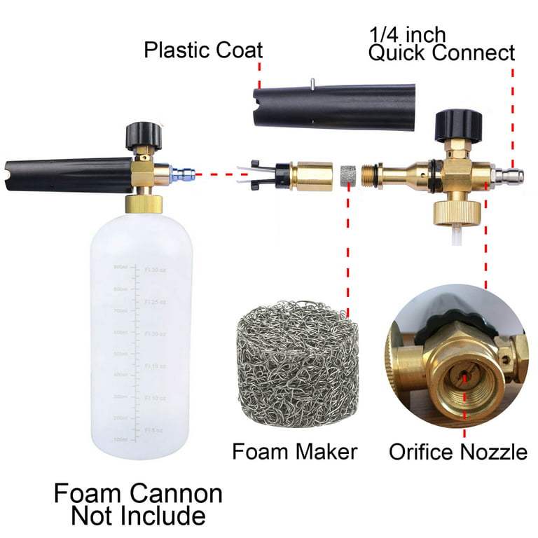 M MINGLE Foam Cannon for Pressure Washer, Car Foam Sprayer with 1/4 Inch  Quick Connector