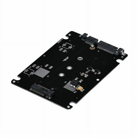 2X Black B M Key Socket 2 M.2 NGFF (SATA) SSD to 2.5 SATA Adapter Card with Case