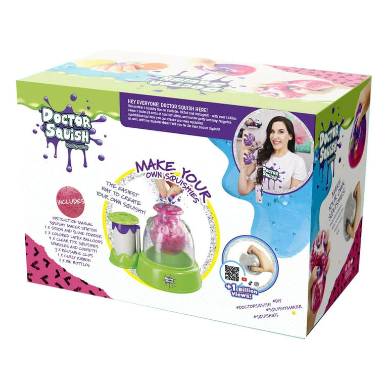 Doctor Squish: Squishy Maker, New Shiny Glitter Station Maker, Decorate  with Confetti, Sparkles & Colored Ink, Variety of Sizes, Just Add Water to  Make Your Own Slime, for Ages 8+. As Seen