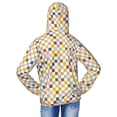 thumbnail image 4 of Pofeuu Colorful Checkered 1 Print Kids Active Zipper Sun Protection Jacket Boys Girls Hooded Cooling Shirt Pockets Fishing Running Outdoor-Large, 4 of 7
