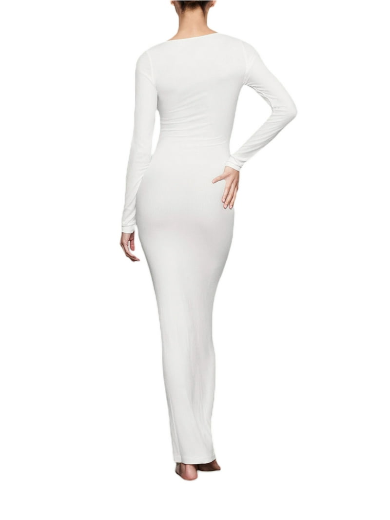 Genuiskids Women Bodycon Dress Solid Color Square Neck Long Dress High Waisted Elegant Evening Party Formal Tight Dress Clubwear - Walmart.com Genuiskids Women Bodycon Dress Solid Color Square Neck Long Dress High Waisted Elegant Evening Party Formal Tight Dress Clubwear - Walmart.com