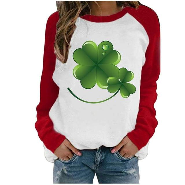 FAIWAD Tuniques pour Femmes de la Saint-Patrick à Manches Longues à Col Rond Tuniques Grande Taille Chandails