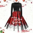XIFHUI Dresses for Women 2024 Womens Retro Large Swing Dress Christmas