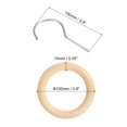thumbnail image 2 of Unique Bargains 4 Inch Scarf Ring Hanger Wooden Circle Scarf Holder, 10cm Length Hook Silver, 2 of 5