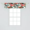 thumbnail image 2 of Rose Pattern Window Valance, Repeating Garden of Romance Print Leaves and Blooming Flowers, Curtain Valance for Kitchen Bedroom with Rod Pocket, 54" X 18", Pastel Pink Hunter Green, by Ambesonne, 2 of 2