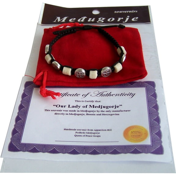 MEDJUGORJE - Chaplet - Bracelet from Apparation hill stones directly from MEDUGORJE. - Black Thread
