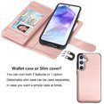 thumbnail image 4 of For Samsung Galaxy A35 5G Phone Case, Galaxy A35 5G Leather Wallet Case with Card Holder and Lanyard for Women Men, eBizWare Magnetic Flip Detachable Cover - Rose Gold, 4 of 7