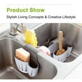 thumbnail image 5 of Kitchen Sink Caddy Sponge Soap Holder Hang Basket - Sink Caddy Sponge Holder for Faucet - Flexible Silicone Plastic Saddle Organizer with Drain Holes, Plastic Storage Baskets, 5 of 6