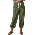 thumbnail image 2 of WFJCJPAF 2025 New Product Khaki Pants for Women Dickies,Women's Fashion Casual Printed Pants Comfortable And Breathable High Waist Drawstring Pocket Pants - Army Green S, 2 of 3