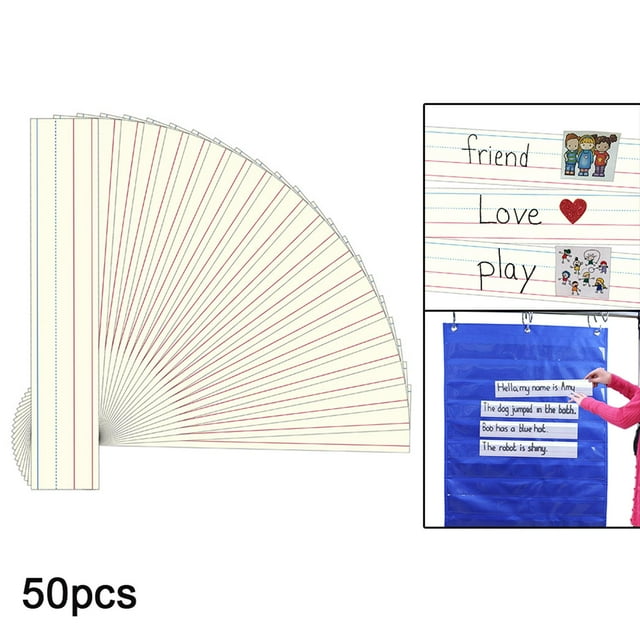 Tiras de oraciones, papel de escritura para jardín de infantes, suministros escolares, actividades preescolares, gráfico , tarjetas de CUTICAT Tiras de oraciones de borrado en seco