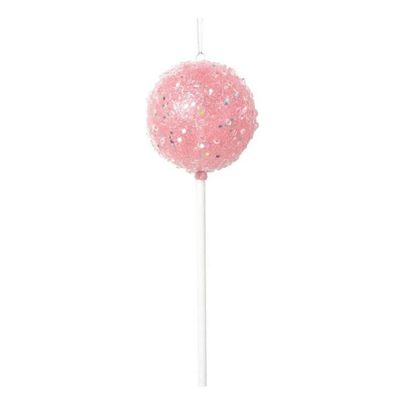 Pemberly Row 10" Pink Plastic Round Lollipop Ornament - 3 per bag