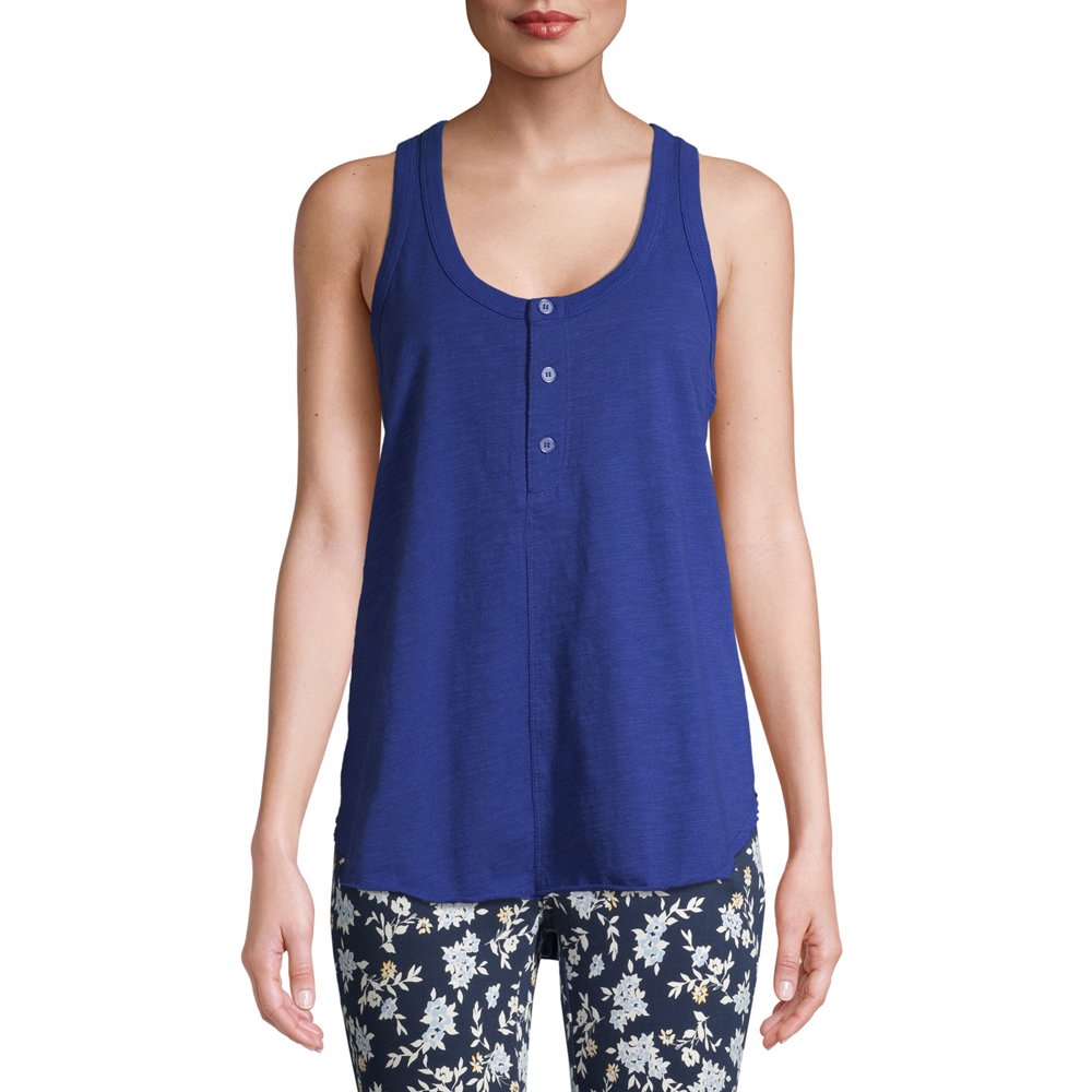 Time and Tru Time and Tru Women's Sleeveless Henley Tank Top