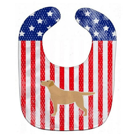 Carolines Treasures BB3297BIB USA Patriotic Yellow Labrador Retriever Baby Bib