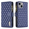 thumbnail image 6 of Wallet with [RFID Blocking] [9 Card Slots ] Zipper Pocket iPhone 15 Premium Soft PU Leather Magnetic Flip Folio with Wrist Strap Kickstand Protective Cover for iPhone 15, Blue, 6 of 10