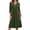 Army Green(Ladies Dresses), variant on Fall Midi Dresses for Women V Neck Button Front 3/4 Sleeve Empire Waist A-Line Soft Lounge Swing Dresses
