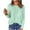 Mint Green, variant on Plus Size Shirts for Womens Fall Fashion Long Sleeved Round Neck Solid Color Plaid Top