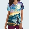 thumbnail image 2 of SwiftWear Halloween Witch Print Scrubs Tops for Women Nursing Scrubs Work Uniform V Neck Short Sleeve Nurse Scrub with Pockets L, 2 of 5
