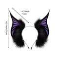 thumbnail image 4 of Hfppkn Plush Bat Ears Headband Gothic Wing Hair Hoop Accessories Purple, 4 of 7