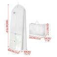 thumbnail image 3 of PRETXORVE 71 inch Wedding Dress Garment Bag with 16 inch Gusseted Dress Bags for Gowns Long 4 Pockets Dress Cover for Women White, 3 of 9