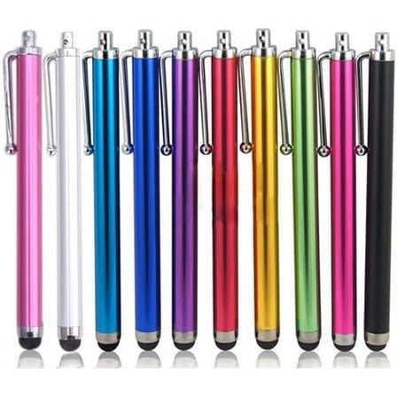 10 pc Rainbow Set of Capacitive Styli Stylus for Touch Screen Tablets iPad 4 5 Air Xoom Galaxy HDX Smartphones