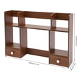 thumbnail image 2 of Modern Desktop Storage Organizer Home Office Desktop Bookshelf Holder Computer Rack Desk Organizer for Space Saving (Dark Walnut Color), 2 of 10