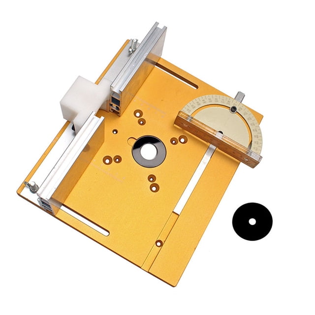 Aluminum Router Table Insert Plate W/Miter Gauge For Woodworking Benches Table Saw Multifunctional Trimmer Engraving Machine ,Woodworking Protractor