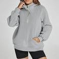 thumbnail image 3 of Oversize Pullover Hoodies for Women Trendy Fashion Loose Casual Half Zipper Hooded Sweatshirt, 3 of 8
