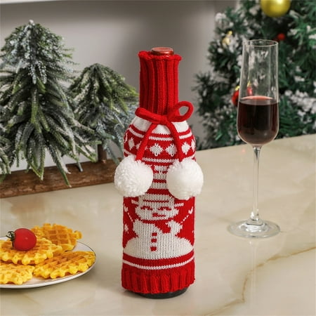 

Ceramic Lined Travel Mug 20oz Santa Snowman Christmas Tree Bottle Cover Knitted Bottle Cover