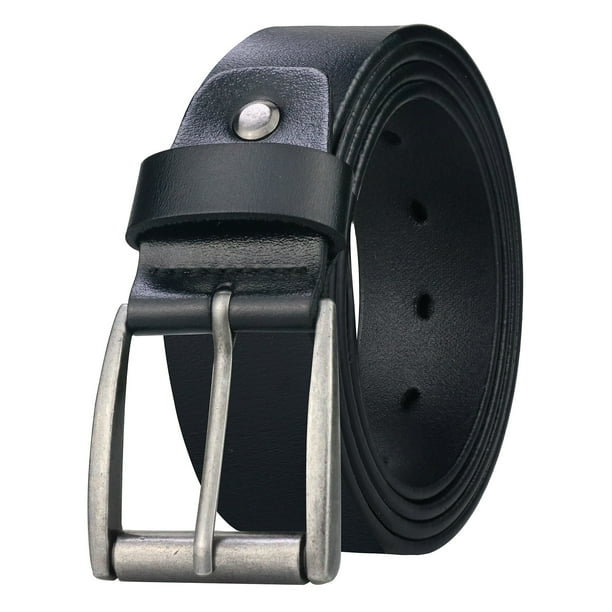 Maikun Belt for Men Vintage Genuine Leather Belts Black Belt Retro