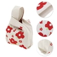 thumbnail image 3 of Unique Bargains 1 Pc Knitted Wrist Bag Flower Gift Bag Beige, 3 of 5