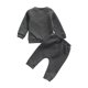 thumbnail image 2 of Conjunto de ropa de niño, niña, color sólido, sudadera de manga larga y pantalones de harem, chándal de 2 piezas (gris / 6-12 meses) Nituyy conjunto de ropa-GLKJ5384-FT56021C2, 2 of 6