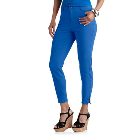 Faded Glory Women's Skinny Stretch Ankle Zip Pants - Walmart.com