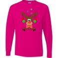 thumbnail image 3 of Inktastic Cute Christmas Reindeer with Red Nose, Ornaments and Bow Tie Long Sleeve T-Shirt, 3 of 5