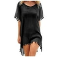 thumbnail image 2 of Maillot de Bain Femme Robe de Plage Maillot de Bain Été Mini Robe Ample Solide Paréo, 2 of 4