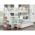 thumbnail image 5 of Woodland Staircase Bunk Bed Twin over Full with Full Size Urban Trundle Bed in White, 5 of 7