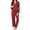 Wine Red, variant on Womens Cotton Pajama Sets with Long Sleeves Button Down Pajama Set for Women 2pcs Women Soft Sleepwear Set with Long Pants Womens Casual Loungewear Sets with Pockets, S-XXL