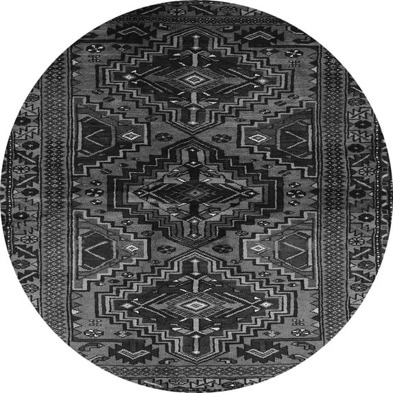 Ahgly Company Indoor Round Persian Gray Traditional Area Rugs, 7' Round