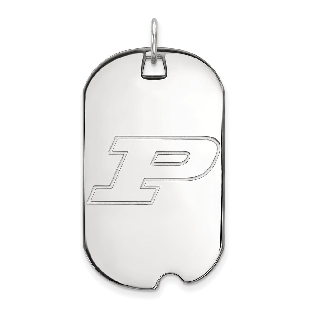 Solid 925 Sterling Silver Official Purdue Large Dog Tag Pendant Charm 46mm x 24mm 